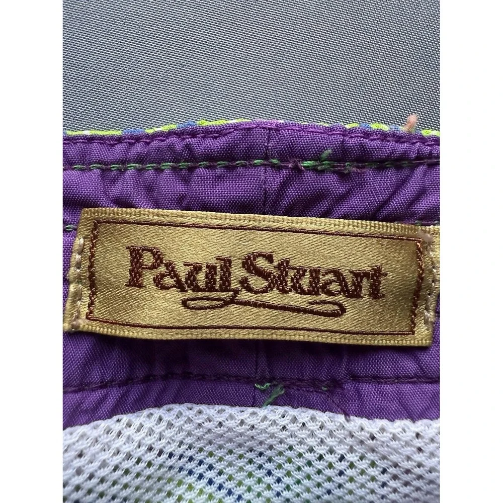 Paul Stuart Swim Trunks Men XL Multicolor‎ Pockets Mesh Drawstring Beach Pool - Picture 10 of 13